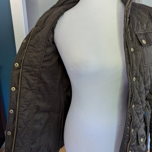 Banana Republic Factory Women's Quilted Jacket Size XS Brown With Belt - Picture 9 of 14